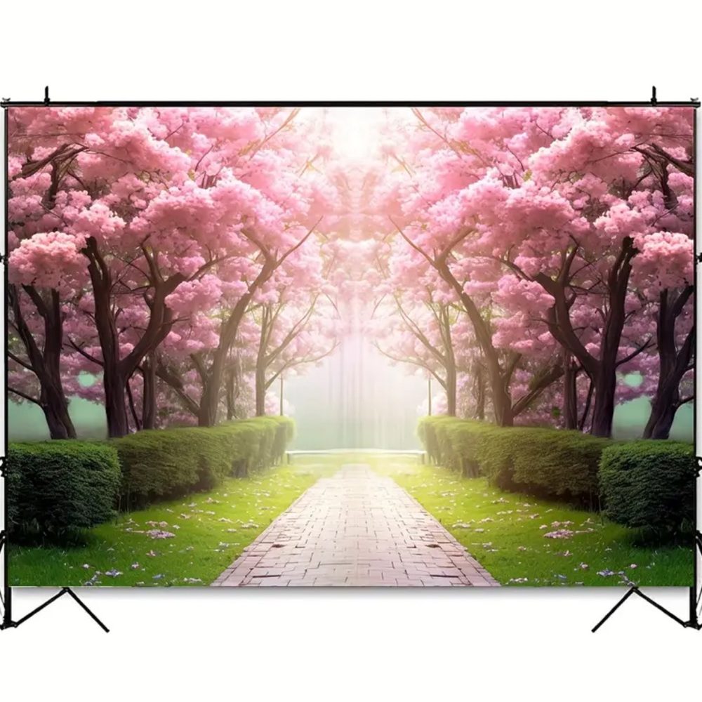 NIP Photography Backdrop or Live Shows Cherry Blossom Trees 7’ x 5’ Polyester